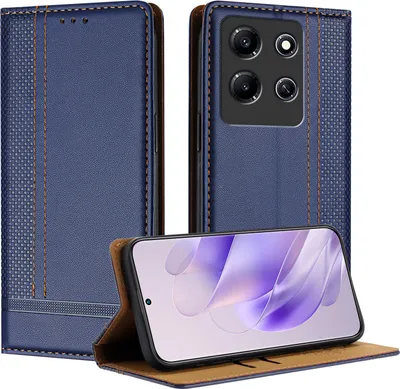 Produktbild von Handyhülle für Infinix Note 30i Leder Flip Klappbare Schutzhülle mit Standfunktion Blau