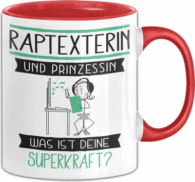 Produktbild von Raptexterin Und Prinzessin Tasse Geschenk Für Eine Raptexterin Geburtstag Was Ist Deine Superkraft (Rot)