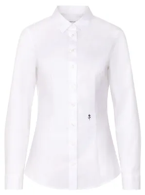 Produktbild von Seidensticker Damen City Bluse Langarm Slim Fit Uni Stretch Hemd, Weiß, 42 EU