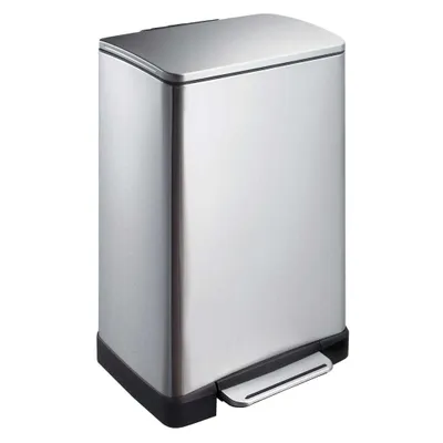 Immagine prodotto di Cestino rettangolare a pedale da 40 litri, EKO - Acciaio inox opaco