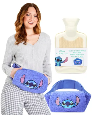 Produktbild von Disney Stitch Wärmflasche mit Bezug, Plüschgürtel Wärmeflasche mit Taschen - 0,8 Liter