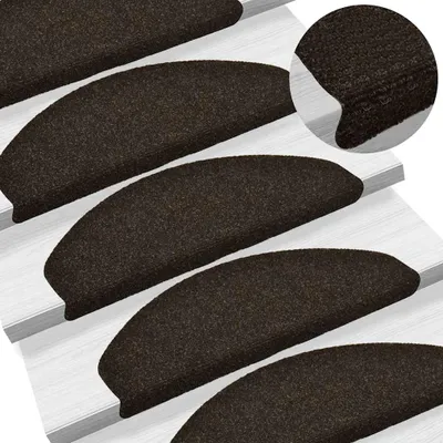 Obrázek produktu pro vidaXL Samolepicí rohože 15 ks 65x21x4 cm Tmavě hnědá půlkruhová Velká