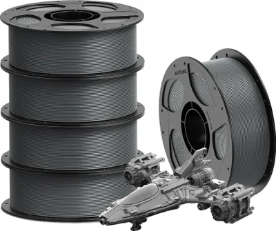 Produktbild von 3D-Druckfilament, PETG-Material, schlagfest, 5kg grau