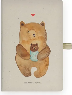 Produktbild von Mr. & Mrs. Panda notizbuch Bär Baby - Transparent - Geschenk, Eltern, a4, Tagebuch, Notizheft, Geburt, Teddy, Skizzenbuch, Mutter, Geburtstag, Journal, Nichte