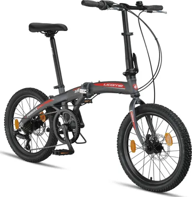 Produktbild von Licorne Bike Phoenix 2D Cross 20 Zoll Aluminium Faltrad Klapprad Scheibenbremse Discbremse Faltfahrrad Herren Damen 7 Gang Kettenschaltung Folding City Bike Alu-Rahmen