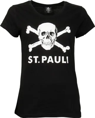 Produktbild von FC St. Pauli - Girly Shirt Totenkopf groß - schwarz