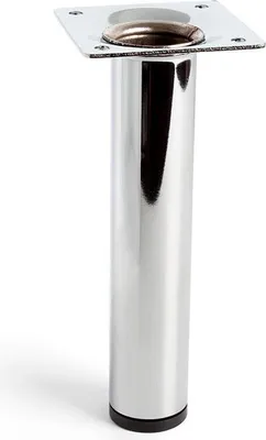Image de Pied Cylindrique Acier Chromé Design Moderne, Robuste Et Brillant - Rei