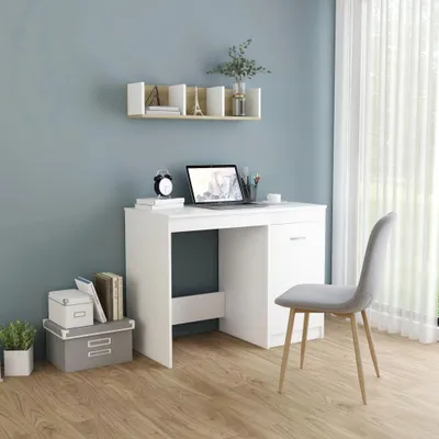 Produktbild von Schreibtisch aus Holzwerkstoff in Weiß, 100 x 50 x 76 cm