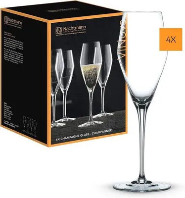 Productafbeelding van Elegante champagneglazen set van 4 - Kristalglas, 280 ml