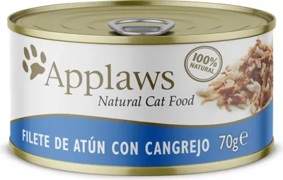 Productafbeelding van APPLAWS Kattenvoer, tonijn en krab, 24 x 70 gram