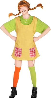 A person dressed in a Pippi Longstocking costume.