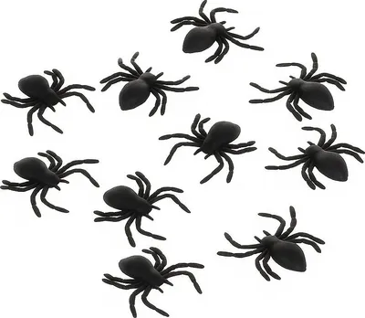 Image de Ruhhy 26028 Araignées décoratives en plastique HALLOWEEN - noir, 10 pièces