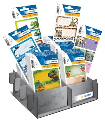 Produktbild von Herma Schuletiketten Display Mix 60 Pack Tiere