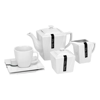 Obrázok produktu pre Čajový a kávový servis „Viva“, 17-dielny, pre 6 osôb, porcelán, kompletná sada na kávu a čaj