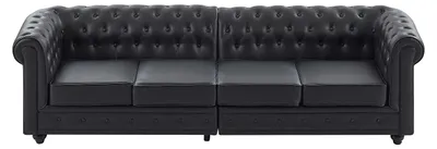 Produktbild von Sofa 4-Sitzer aus Kunstleder in Schwarz CHESTERFIELD