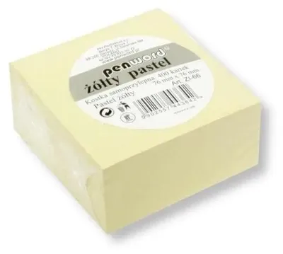 Productafbeelding van Zelfklevende pastelkrijtjes, geel, 76x76mm, 400 stuks - Penword