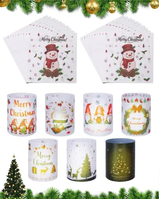 Obrázek produktu pro Vánoční lucerny 14 kusů tealight a 20 ubrousků na Vánoce