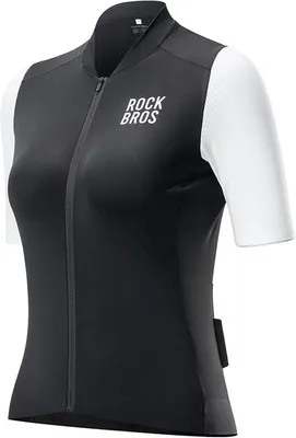 Produktbild von ROCKBROS Damen Fahrradtrikot Kurzarm Sommer Atmungsaktiv Schnelltrocknend Für MTB Rennrad Schwarz-Weiß Größe XXL