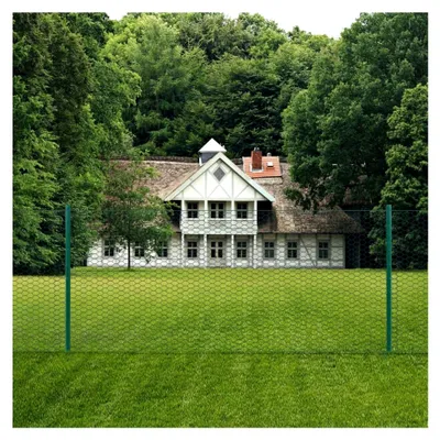 Produktbild von Maschendrahtzaun mit Stahlpfosten 25 x 0,5 m Grün, 9,74 kg