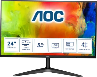 Produktbild von AOC B1 24B1H, 59,9 cm (23,6"), 1920 x 1080 pikseli, Full HD, LED, 5 ms, czarny