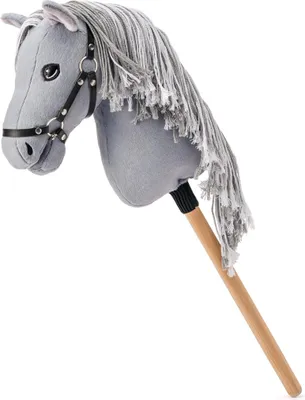 Immagine prodotto di Cavallo Hobby Apollo, cavallo grigio su bastone, criniera di corda