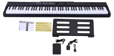 Obrázek produktu pro Digitální klavír s 88 klávesami, elektronický klávesový nástroj, podpora BT a MIDI, 900 zvuků, 700 rytmů, 110 ukázkových skladeb pro začátečníky i profesionály, americká zástrčka