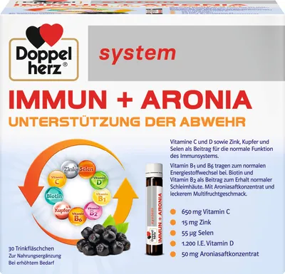 Produktbild von DOPPELHERZ Immun+Aronia system Ampullen, 30 St