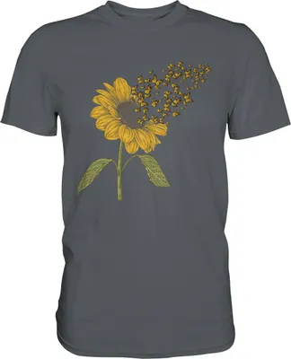 Produktbild von Schmetterling Sonnenblumen T-Shirt Gärtner Geschenk – Dark Grey / L