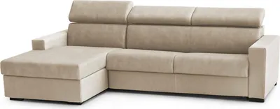 Produktbild von Schlafsofa Daatou, Ecksofa, 100%  Italy, Sofa mit Drehöffnung, mit linker Behälterhalbinsel, mit schmalen Armlehnen, Cm 260x95h85, Beige