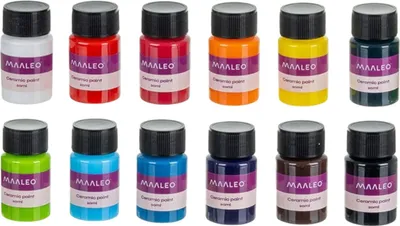 Obrázek produktu pro Maaleo 26296 Sada barev na sklo a keramiku 12 x 20 ml