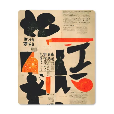 Produktbild von MuchoWow® Mauspad Mousepad Vintage - Rot - Schwarz - Vintage - Japanisch 30x40 cm - Mousepads - Maus Mat - Pad - Mausunterlage - Mausmatten
