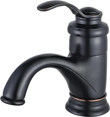 Produktbild von Retro-schwarze Badezimmerarmatur, antiker Wasserhahn, nostalgische Waschtischarmatur, gebürstete Bronze, Einhebel-Messing-Badezimmerarmatur