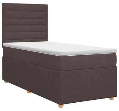 Immagine prodotto di Letto a molle con materasso marrone scuro 100 x 200 cm in tessuto