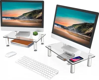Produktbild von Famanu Monitorstandhalter Ergonomisches Design - 2er Set