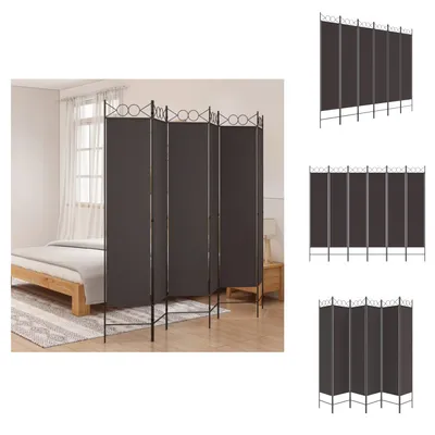 Obrázek produktu pro vidaXL 6dílný paraván hnědý 200x200 cm látka - rozdělovač místností