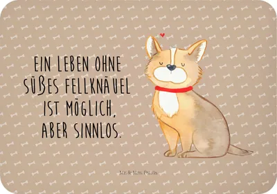 Produktbild von Mr. & Mrs. Panda Kühlschrankmagnet Hund Glück - Hundeglück - Geschenk, Herz, zettelhalter, Liebe, Corgie, magnet, haftmagnet, Sprüche, whiteboardmagnet, Spruch