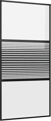 Zdjęcie produktu dla vidaXL Drzwi szklane w paski, czarne, 102,5 x 2 x 205 cm, aluminium