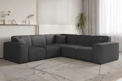 Productafbeelding van Designbank CELES PREMIUM, stoffering Scala, antracietkleur, universele opstelling