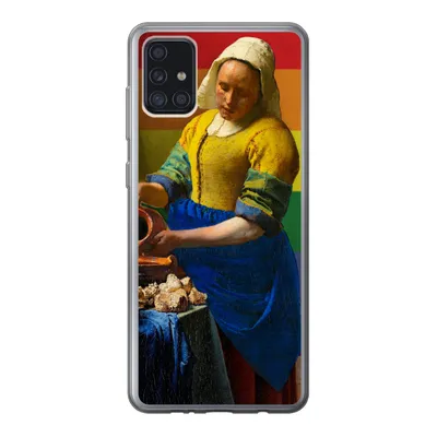Produktbild von MuchoWow® Handyhülle Schutzhülle Hülle für Samsung Galaxy A52 5G Milchmädchen - Stolz - Vermeer Silikon Softcase Handy Hülle - Umschlag
