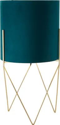 Produktbild von Brilliant Atami Standleuchte E27 Messing Gebürstet Petrol 93180/73