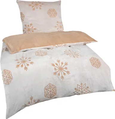Produktbild von Bettwäsche Cashmere Touch Beige 2 teilig kuschlig weich 135x200 80x80 cm Reißverschluss