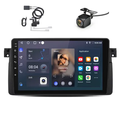 Obrázok produktu pre 9'' autorádio 2+64GB carplay pro bmw e46 gps navi wifi bluetooth kamera DAB+ RDS 2 din 4 kern Andriod13 usb FM