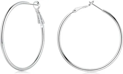 Produktbild von Josfeva Silber 925 Groß Ohrringe Set 40/50/60mm Endless Huggie Kreolen