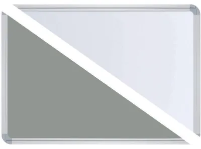 Produktbild von Stellwandtafel Pinntafel/Whiteboard B1800xH1200xT22 grau/weiß