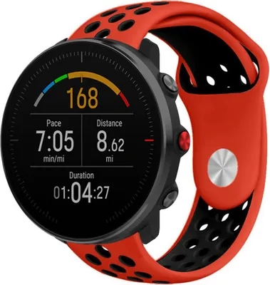 Produktbild von Strap-it Polar Vantage M Sportarmband (Rot/Schwarz)