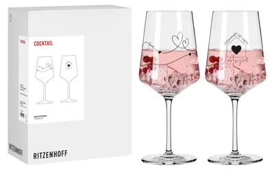 Immagine prodotto di Set di bicchieri da cocktail Ritzenhoff con scritte, capacità 544 ml, in cristallo,