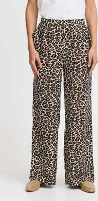 Image de b.young BYHINVA Pantalon pour femme en tissu, avec poches latérales, taille élastiquée, imprimé, coupe ample