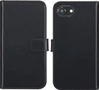 Immagine prodotto di Custodia a libro in vera pelle Selencia per iPhone 16e - Nero