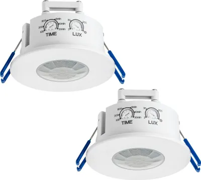 2x Bewegungs Melder Unterputz 360° Einbau Montage Decke Infrarot Sensor SEBSON