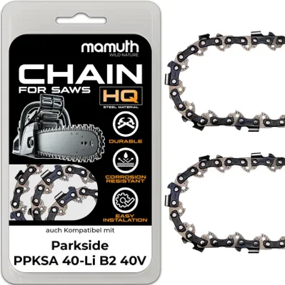 Zdjęcie produktu dla 2x Łańcuch pilarki 40cm 1,1mm 3,8" 57TG do Parkside PPKSA 40-Li B2 40V